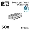 Green Stuff World - Neodymium Magnets 3x1mm - 50 units (N35)