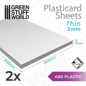 Green Stuff World - ABS Plasticard A4 - 3 mm COMBOx2 sheets
