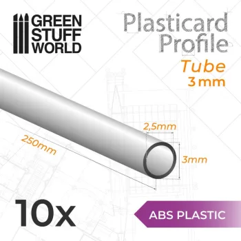 Green Stuff World - ABS Plasticard - Profile TUBE 3 mm