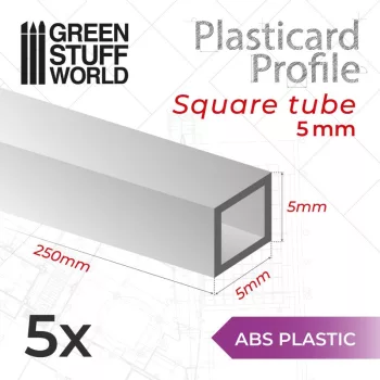   Green Stuff World - ABS Plasticard - Profile SQUARED TUBE 5mm