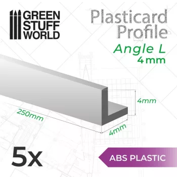 Green Stuff World - ABS Plasticard - Profile ANGLE-L 4mm