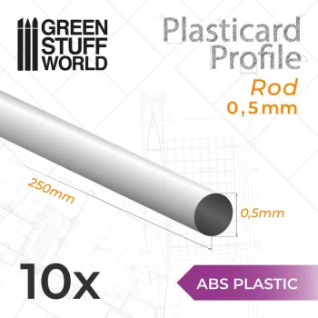 Green Stuff World - ABS Plasticard - Profile ROD 0'5mm