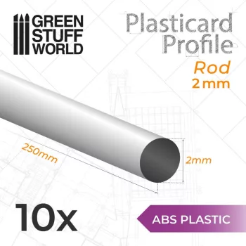 Green Stuff World - ABS Plasticard - Profile ROD 2 mm