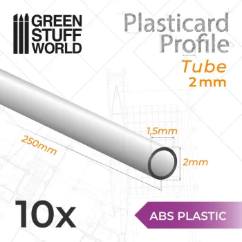Green Stuff World - ABS Plasticard - Profile TUBE 2 mm