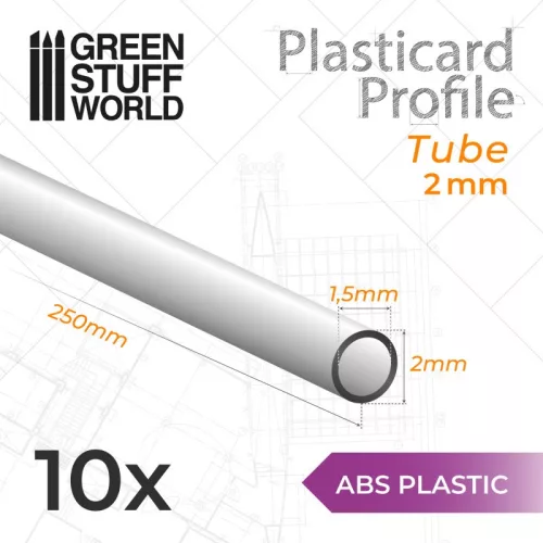 Green Stuff World - ABS Plasticard - Profile TUBE 2 mm