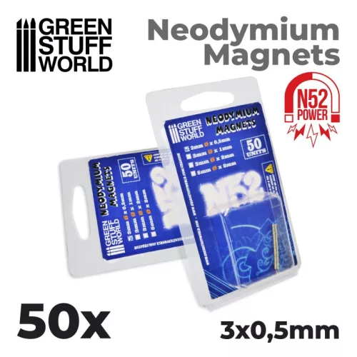 Green Stuff World - Neodymium Magnets 3X0'5Mm - 50 Units (N52)