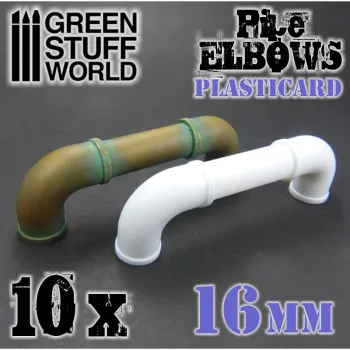Green Stuff World - Plasticard Pipe ELBOWS 16mm