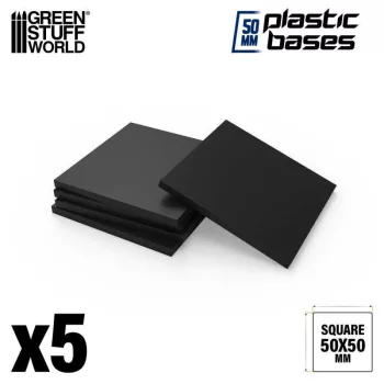 Green Stuff World - Plastic Square Base 50mm - PACKx5