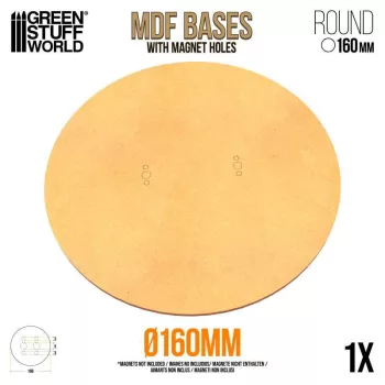   Green Stuff World - MDF Round Base 160mm - Packx1 (thickness 3mm)