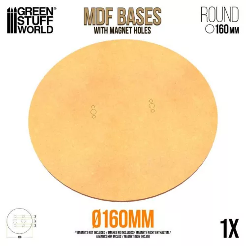 Green Stuff World - MDF Round Base 160mm - Packx1 (thickness 3mm)