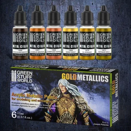 Green Stuff World - Metallic Paints Set - Gold
