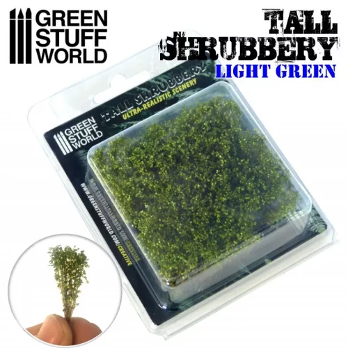 Green Stuff World - Tall Shrubbery - Light Green (8x8x3cm)