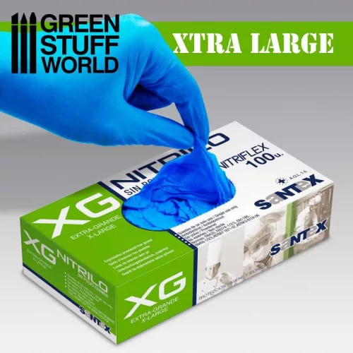 Green Stuff World - Blue Nitrile Gloves - Extra Large 100 pcs