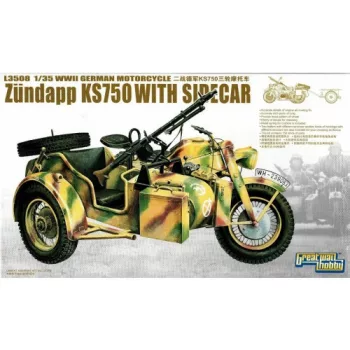   Great Wall Hobby - 1:35 WWII German Zundapp KS 750 with Sidecar/w trailers
