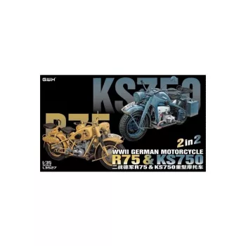  Great Wall Hobby - 1/35 WWII German Motorcycle BMW R75& Zündapp KS750