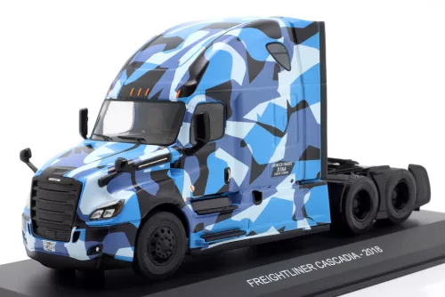 Hachette -  Freightliner Cascadia Truck 2018 Blue/Camouflage (Base Plate and Blister Boxed) - 