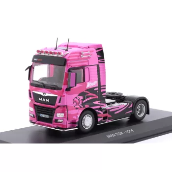   Hachette - 1:43 MAN TGX Truck "Woman Trucker" Pink 2014 (Base Plate and Blister Boxed)