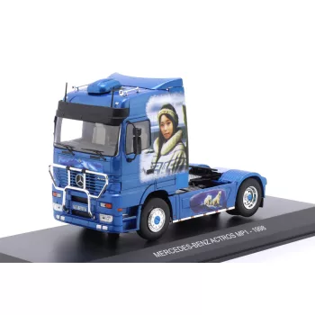   Hachette - 1:43 Mercedes-Benz Actros MP1 Truck Blue / Eskimo Arctic Airbrush 1998 (Base Plate and Blister Boxed)