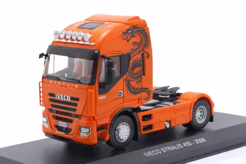 Hachette - 1:43 Iveco Stralis 500 Truck Orange/Decor 2008 (Base Plate and Blister Boxed)