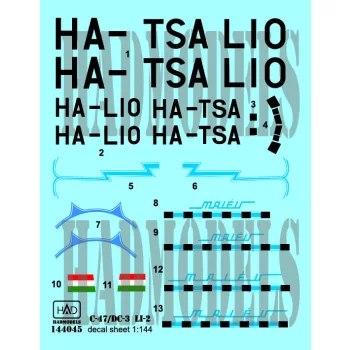   HAD models - C-47/LI-2  MALÉV  (HA-TSA, HA-LIO) NEW print for Eastern Express kit