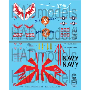   HAD models - F-14 A VF-111 Sundowners "Miss Molly" for Trumpeter kit ( double  sheet)