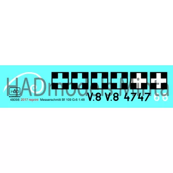   HAD models -  Messerschmitt Bf 109 G-6 decal sheet version 2017