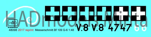 HAD models -  Messerschmitt Bf 109 G-6 decal sheet version 2017