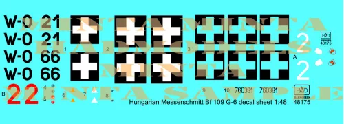 HAD models - Messerschmitt Bf 109 G-6 (Hun W0+21,  W0+66, red 2,)