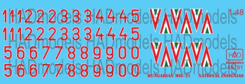 HAD models - Hungarian national insignias and numbers for MíG types  1990-1998