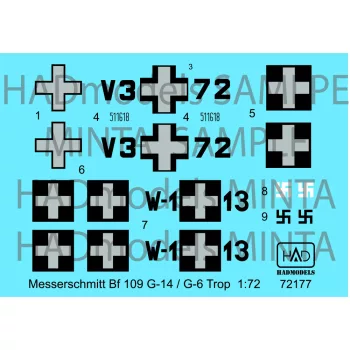   HAD models - Messerschmitt Bf 109 G-14  / G-6 Trop( HUN V3+72; W-1+13)