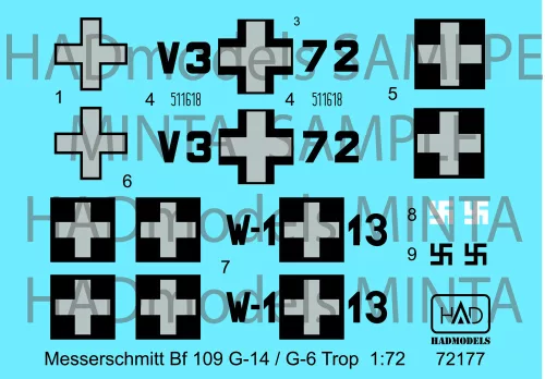 HAD models - Messerschmitt Bf 109 G-14  / G-6 Trop( HUN V3+72; W-1+13)