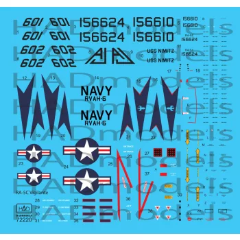   HAD models - RA-5C Vigilante part 3 / USS Nimizt  with full stencil