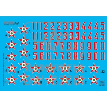  HAD models - Hungarian National Insignias and numbers 1950-1990 decal sheet 1:32