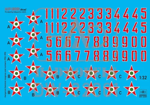 HAD models - Hungarian National Insignias and numbers 1950-1990 decal sheet 1:32