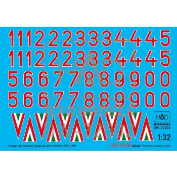   HAD models - Hungarian National Insignias and numbers 1990-1998 decal sheet 1:32
