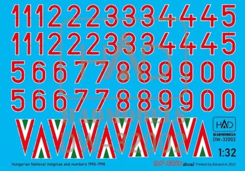 HAD models - Hungarian National Insignias and numbers 1990-1998 decal sheet 1:32