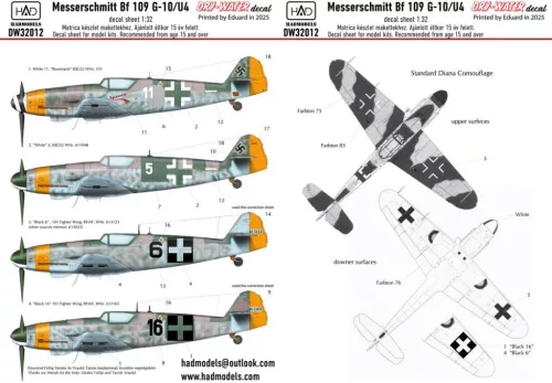 HAD models - Messerschmitt Bf 109 G-10 decal sheet 1:32