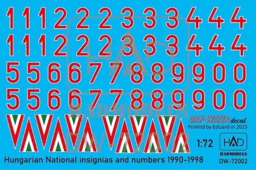 HAD models - Hungarian National Insignias and numbers 1990-1998 decal sheet 1:72