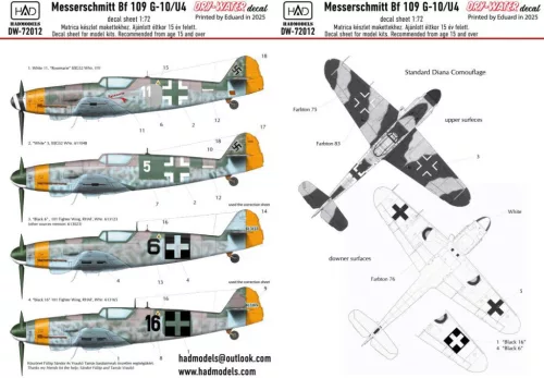 HAD models - Messerschmitt Bf 109 G-10 decal sheet 1:72