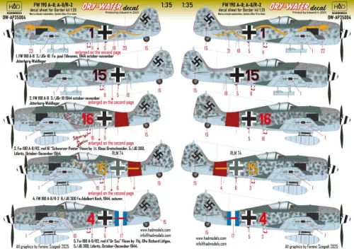 HAD models - FW 190 A-8 A-8/R-2 DRY-WATER decals 1:35