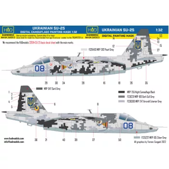  HAD models - Su-25 Ukrainian  Digital Camouflage  paintnig mask