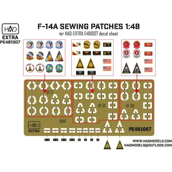   HAD models - F-14A-D sewing patches VF-2 VF-101 VF-31 photo-etched parts