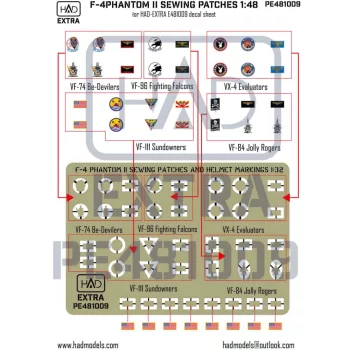   HAD models - F-4 Phantom II sewing Patches VF-84 VF-111 VF-74 VF-96 VX-4 photo-etched part