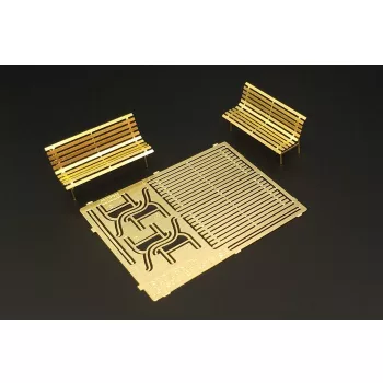 Hauler - 1/87 Slatted park bench (2sets) Photoetched set