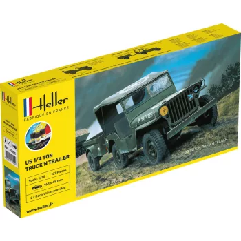 Heller - STARTER KIT US 1/4 Ton Truck 'n Trailer