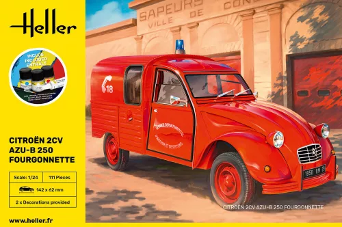 Heller - STARTER KIT Citroen 2CV AZU-B 250 Fourgonnette
