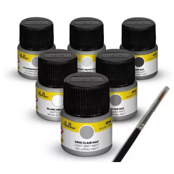 Heller - Colour Set Civil Aircraft Acrylic 6 x 12 ml + Brush