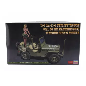   Hasegawa - JEEP WILLYS MB U.S 1/4 TON 4X4 MILITARY UTILITY TRUCK MACHINE GUN WITH BLOND GIRL FIGURE 1942 /