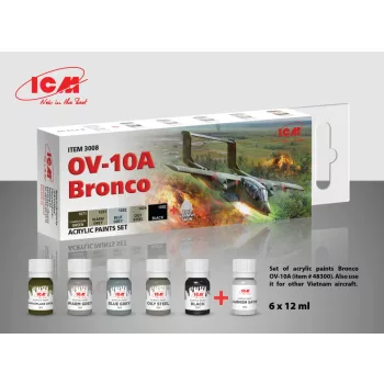   ICM - Acrylic paint set for OV-10A Bronco and other Vietnam aircraft 6  12 ml