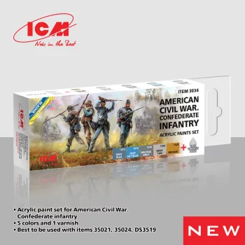   ICM - Acrylic paint set for American Civil War. Confederate infantry 6 x 12 ml